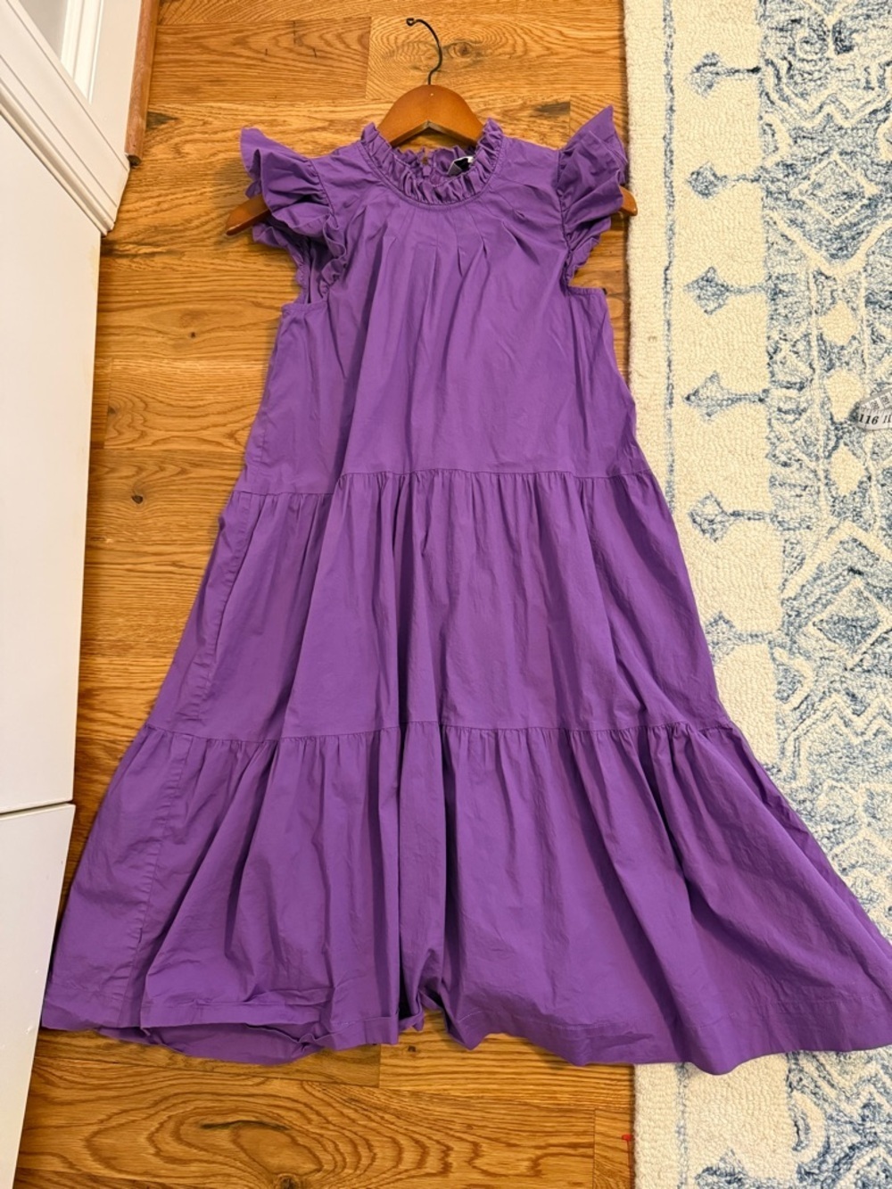 Sea New York Tabitha Tiered Dress Poplin Cotton Grape Purple Size 0 - Picture 9 of 12